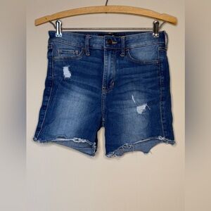 Hollister Blue Distressed High Rise Jean Shorts 25